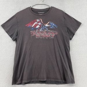 Denim Supply Ralph Lauren Shirt Mens M Gray Bald Eagle American Flag Patriotic